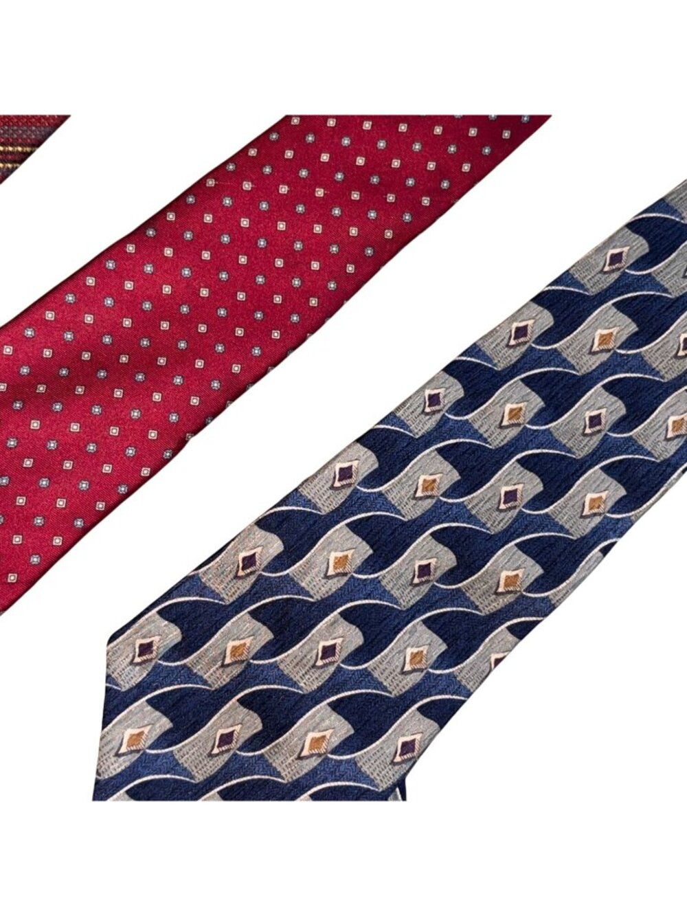 Mens 4 Piece Neck Tie Lot-Multicolor-Silk/Silk Blend-OS-GUC - Picture 2 of 4